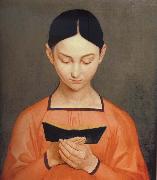 Gustav Adolph Henning Girl Reading china oil painting artist